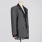 women's Structured blazer - lace-panel design, long-sleeve, polyester, for office-ready workwear