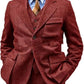 men's Wrinkle-free three-piece suit - slim-fit, herringbone wool, for formal events and business wear
