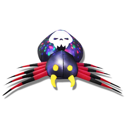 Spider Inflatable With LED Skull Abdomen Halloween Decor