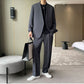 relaxed fit, Korean style, wool blend, for smart casual – Light men's suit set