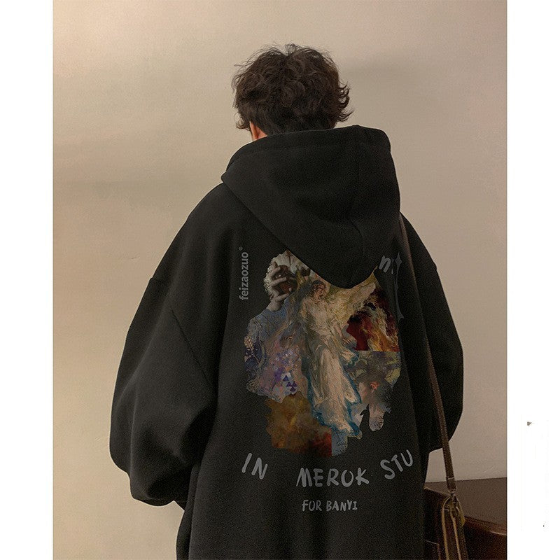 Men's Oversized Hooded Sweater - Relaxed Fit, Casual