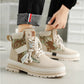 Men's Warm High-Top Boots - Lace-Up Leather Fabric, Winter