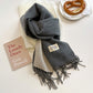 Women Warm Scarf - Reversible Fringed Cashmere Winter