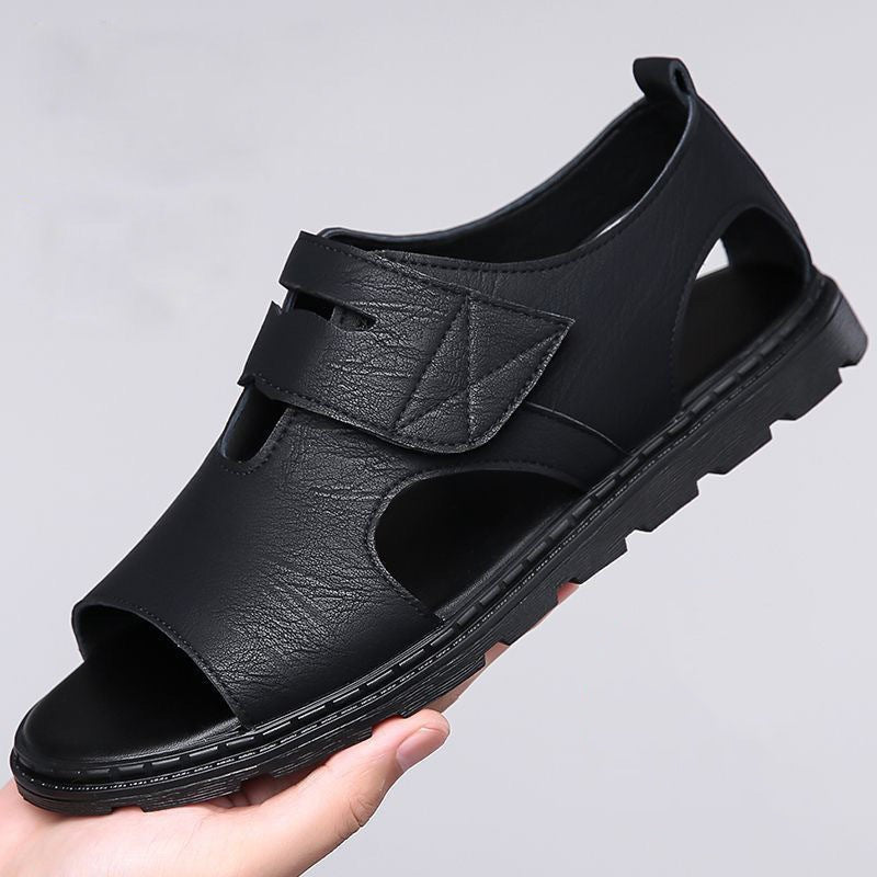 open-toe slip-on, synthetic leather, casual outdoor wear – Breathable men's sandals
