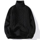 Men's Warm Turtleneck Sweater - Oversized Cable Knit, Wool
