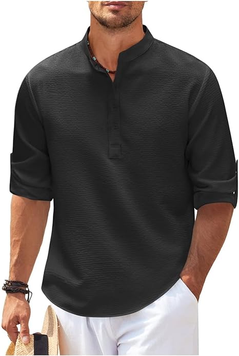 Variant image for Relaxed Cotton Shirt for Casual Outings and Elegant Layering, Soft Breathable Fabric, Available in Various Sizes and Colors-13