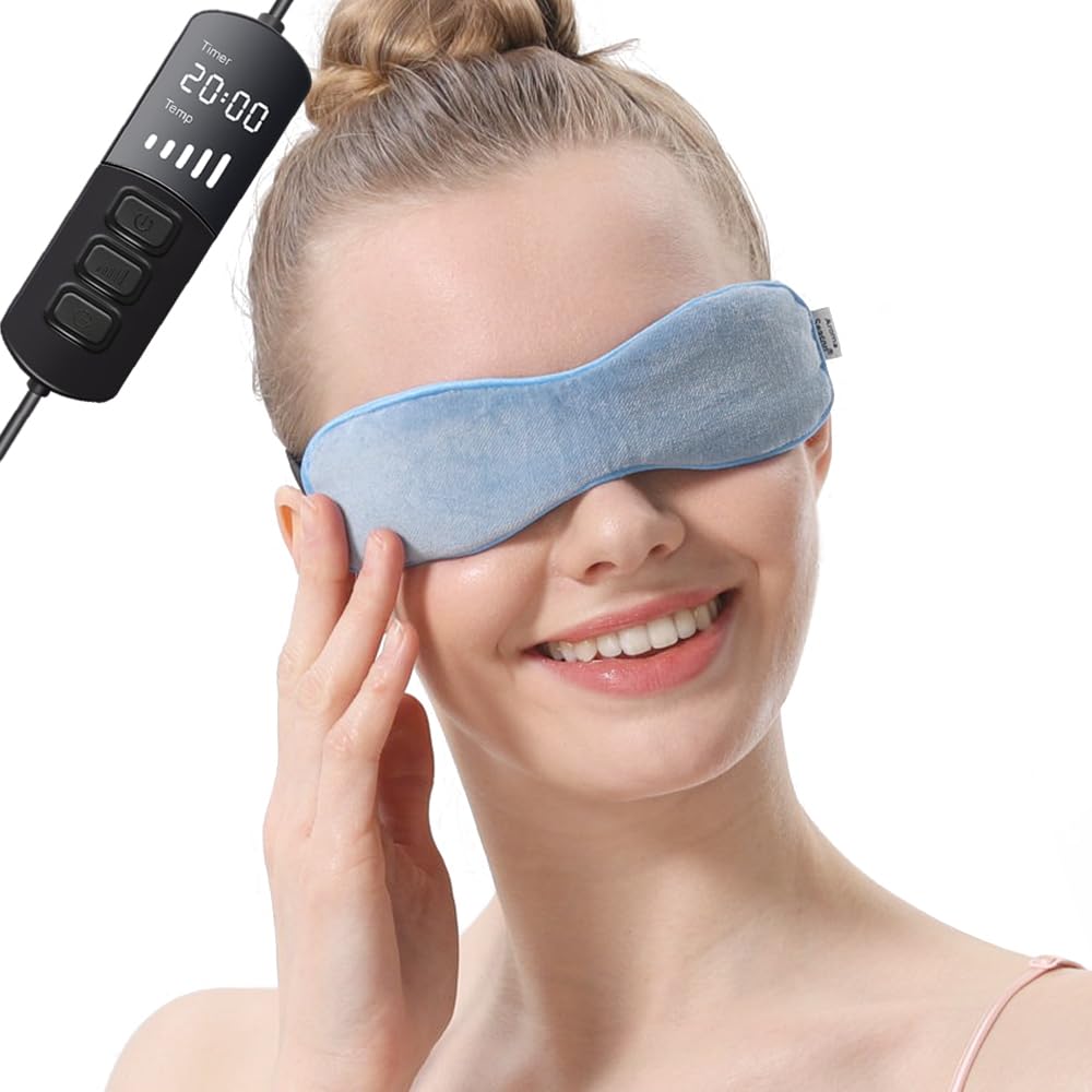 Heating Eye Pad Mask Blue Heat Therapy Eye Mask For Dry Eyes Relief Graphene Technology Fall 2025 Trend Gift
