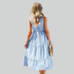 Shirt Striped Dress Women A-Line Summer Casual V-Neck Sleeveless Beach Holiday Dress