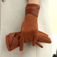 Women's Warm Winter Gloves - Faux Leather Cuff, Fleece