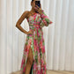 One-Shoulder Floral Women's Dress, Elegant Asymmetrical Summer Dress, Perfect for Wedding Guest and Formal Occasions-5