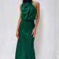 Variant image for Long Satin Halterneck Formal Dress for Weddings and Elegant Occasions, Full-Length Evening Gown-36