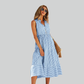 Shirt Striped Dress Women A-Line Summer Casual V-Neck Sleeveless Beach Holiday Dress