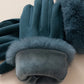 Women's Insulating Gloves - Fur Cuff, Suede, For Commuting