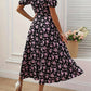 A-Line Floral Summer Dress with Puffed Sleeves for Women - Lightweight Formal Wedding Guest Dresses in Yellow, Green, Pink, Blue-6