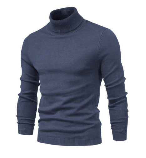 Plush Men's Turtleneck Sweater - Slim Fit Viscose Winter