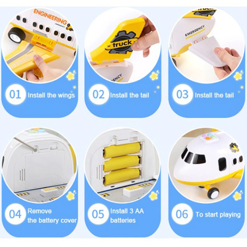 Airplane Toy Kit XL Emergency Rescue Playset For Kids Back To School 2025 Gift Idea