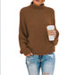 Women Oversized Turtleneck Sweater - Chunky Knit, Winter