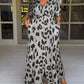 Variant image for Plus Size Women's Boho Dress, Breathable Loose Fit Summer Dress in Panther Print - Available in Khaki, Blue, Gray-7