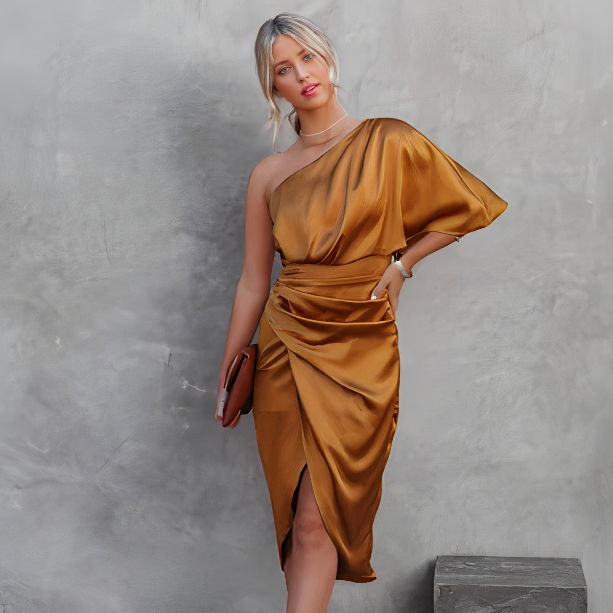 Asymmetrical Evening Dress for Formal Events, Elegant Gown for Weddings and Parties, Comfortable and Stylish-4