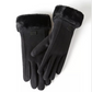 Women’s Windproof Plush Gloves - Slim Tailored, Suede
