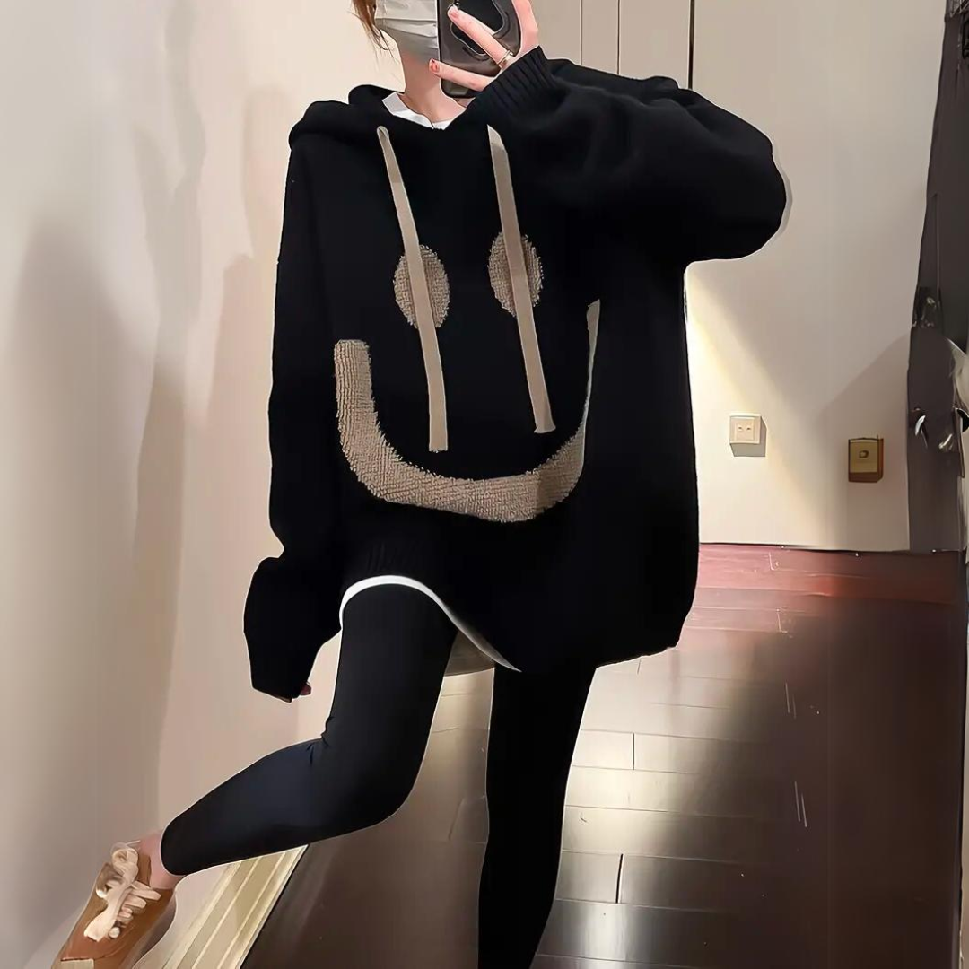 Warm Cozy Women's Oversized Hoodie - Knit, Regular