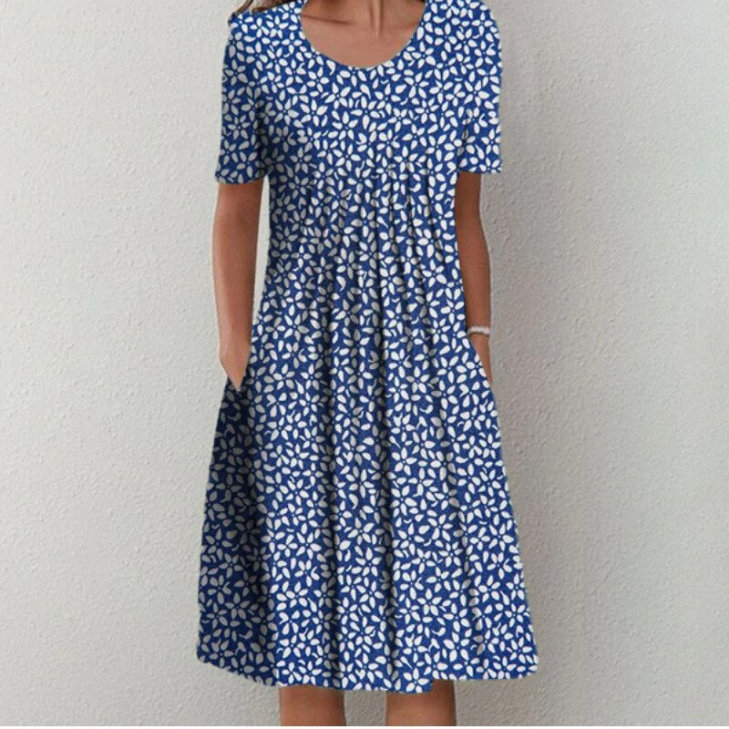 Elegant Women's Formal Dress in Navy and Black, Plus Size Available, Comfortable Fabric for Festive and Professional Occasions-3