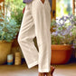 Variant image for Loose-Fitting White Linen Pants for Women, Breathable Wide Leg Casual Trousers-41