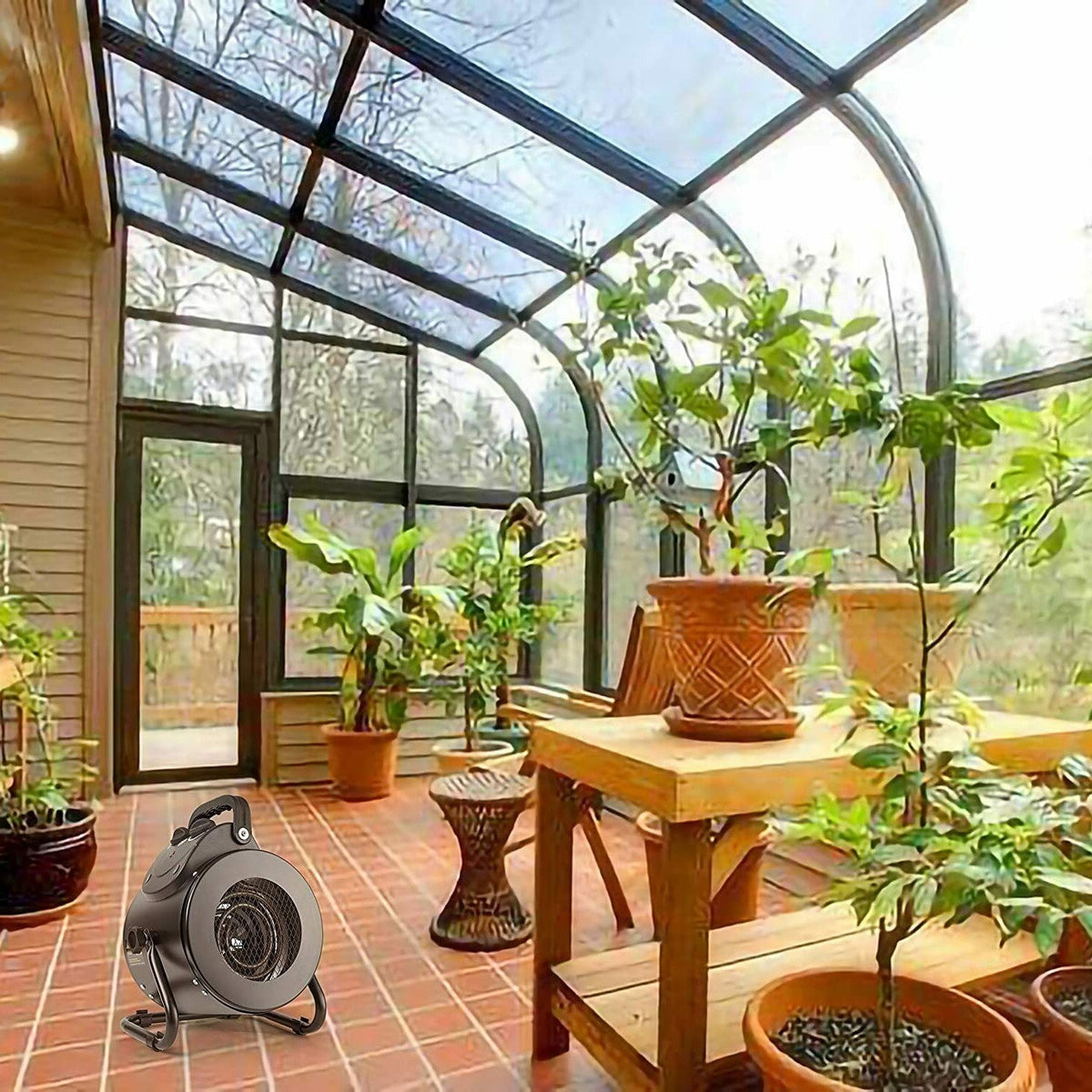 Motor-Driven Heater for Greenhouse IPX4 Metal Housing Fast Heating for Grow Tent and Office Anthracite Winter 2026 Ready