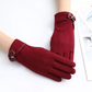 Womens Warm Touchscreen Gloves - Short Fitted Suede Winter