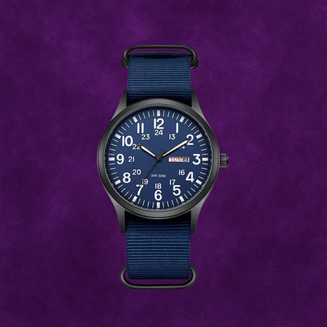 Water-Resistant, Scratch-Resistant, Nylon Strap, Rugged Outdoor Design – Adventure Men’s Watch