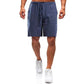 Men's Linen Shorts with Elastic Waistband, Pockets, and Loose Fit for Comfort and Style, Available in Sizes S-5XL-6