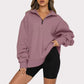 Light Women Zip Sweatshirt - Oversized Pullover Casual