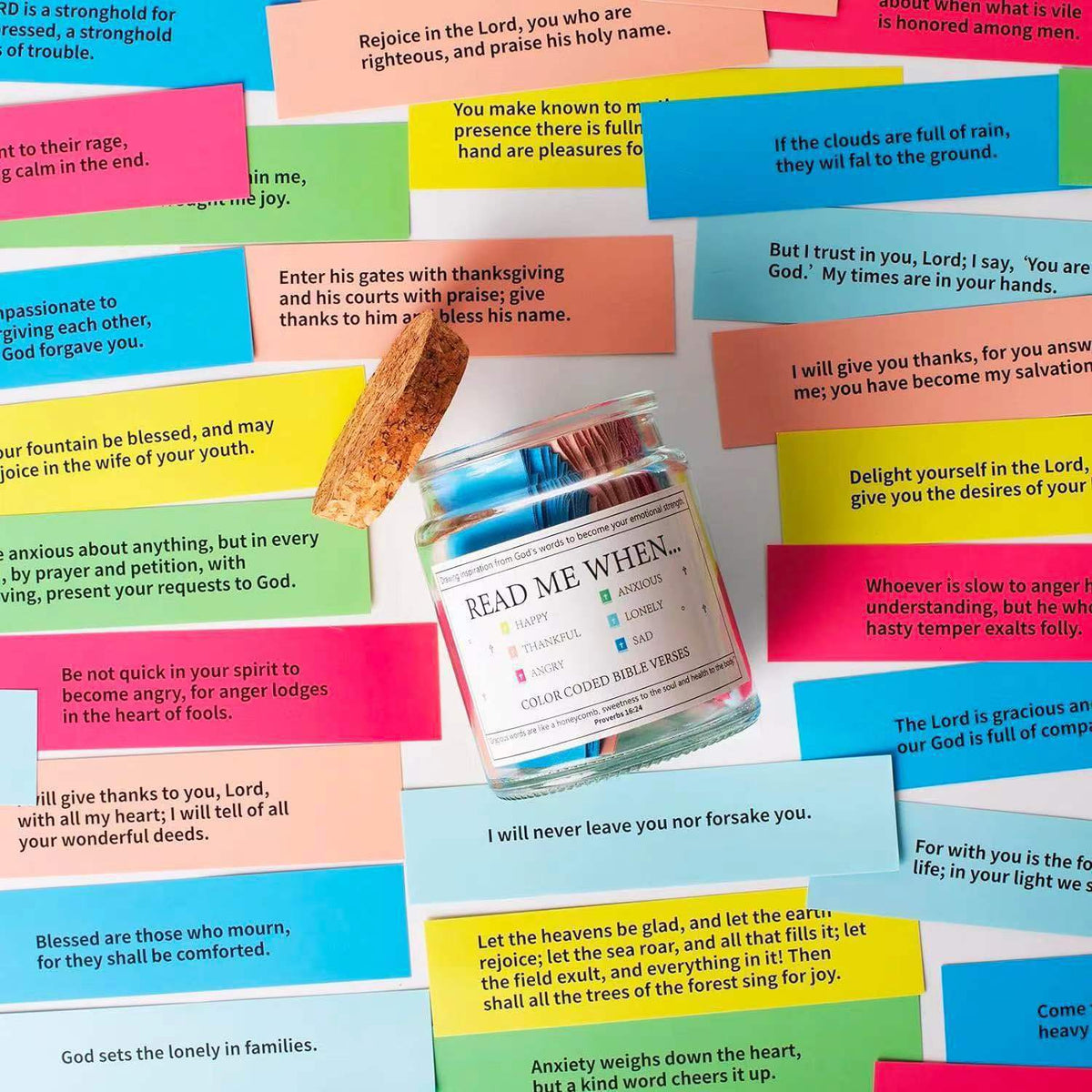 90 Day Inspirational Bible Verses Jar - Handcrafted Regular Scripture for Faith and Gratitude