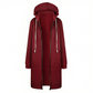 Plush Women Long Zip Hoodie - Relaxed Fit, Cotton Blend
