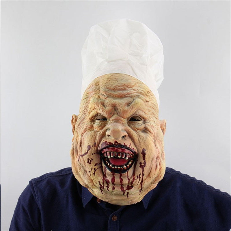 Chef Halloween Mask Full Face Bloody Horror Mask Adult
