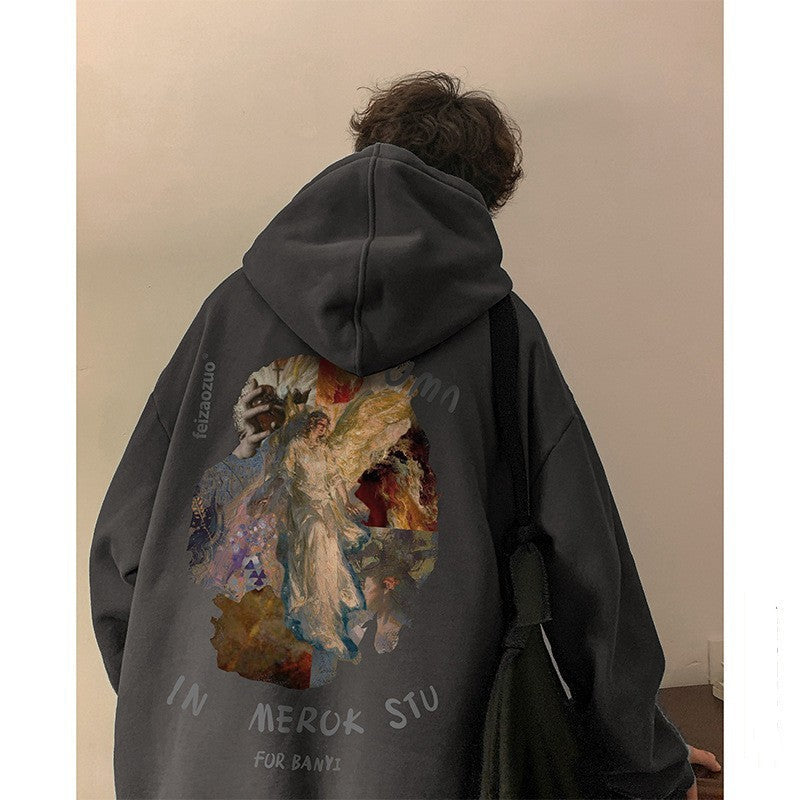 Men's Oversized Hooded Sweater - Relaxed Fit, Casual