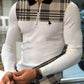 Plush Textured Men's Polo Sweater - Patterned Knit, Cotton