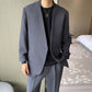 relaxed fit, Korean style, wool blend, for smart casual – Light men's suit set