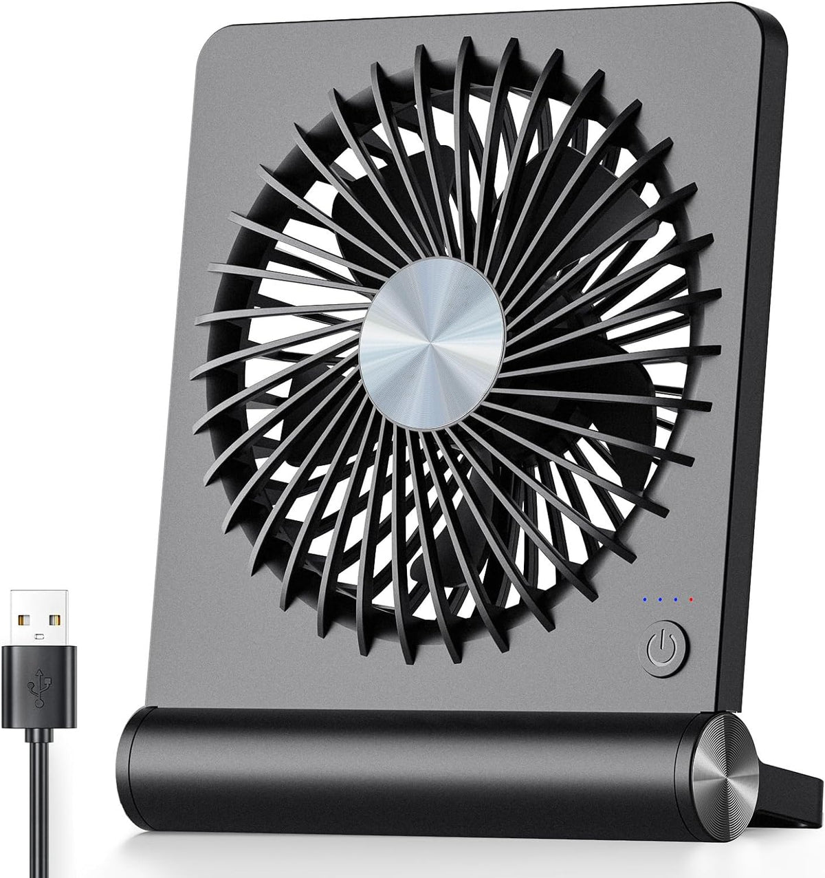 Desk Fan Ultra Quiet USB C Powered Travel-Friendly 220 Degree Pivot Space Saving Personal Cooling Fall 2025 Gift