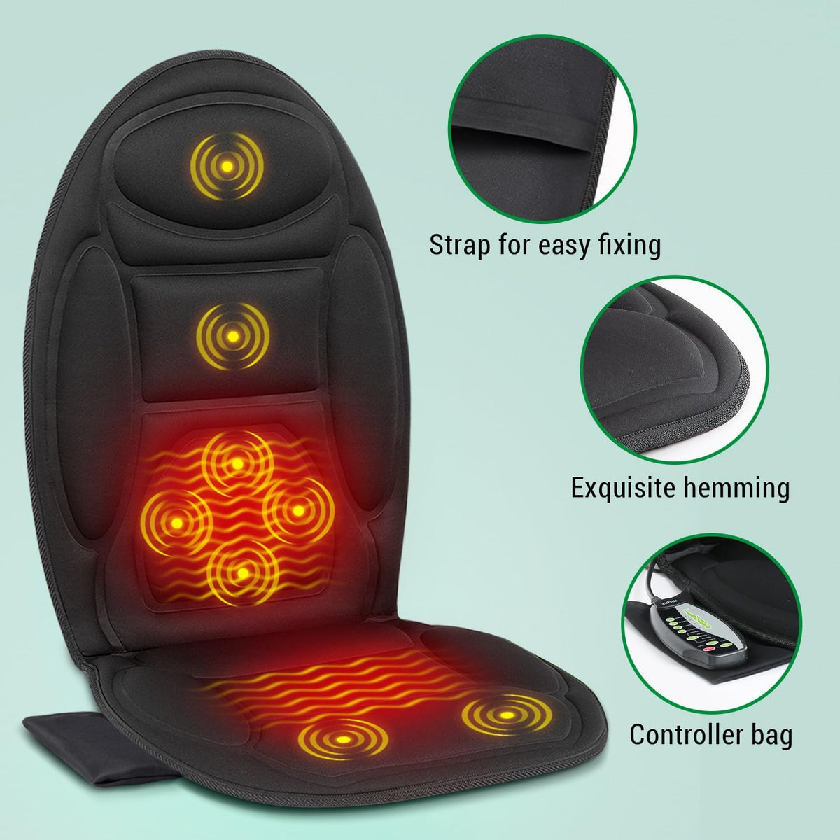 Massage2025 Edition Cushion For Chair And Car Seat With Heat Eight Vibration Nodes Back Pain Relief Fall