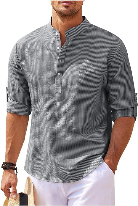 Relaxed Cotton Shirt for Casual Outings and Elegant Layering, Soft Breathable Fabric, Available in Various Sizes and Colors-1