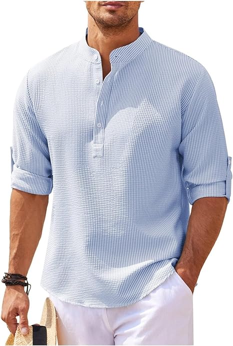 Variant image for Relaxed Cotton Shirt for Casual Outings and Elegant Layering, Soft Breathable Fabric, Available in Various Sizes and Colors-31