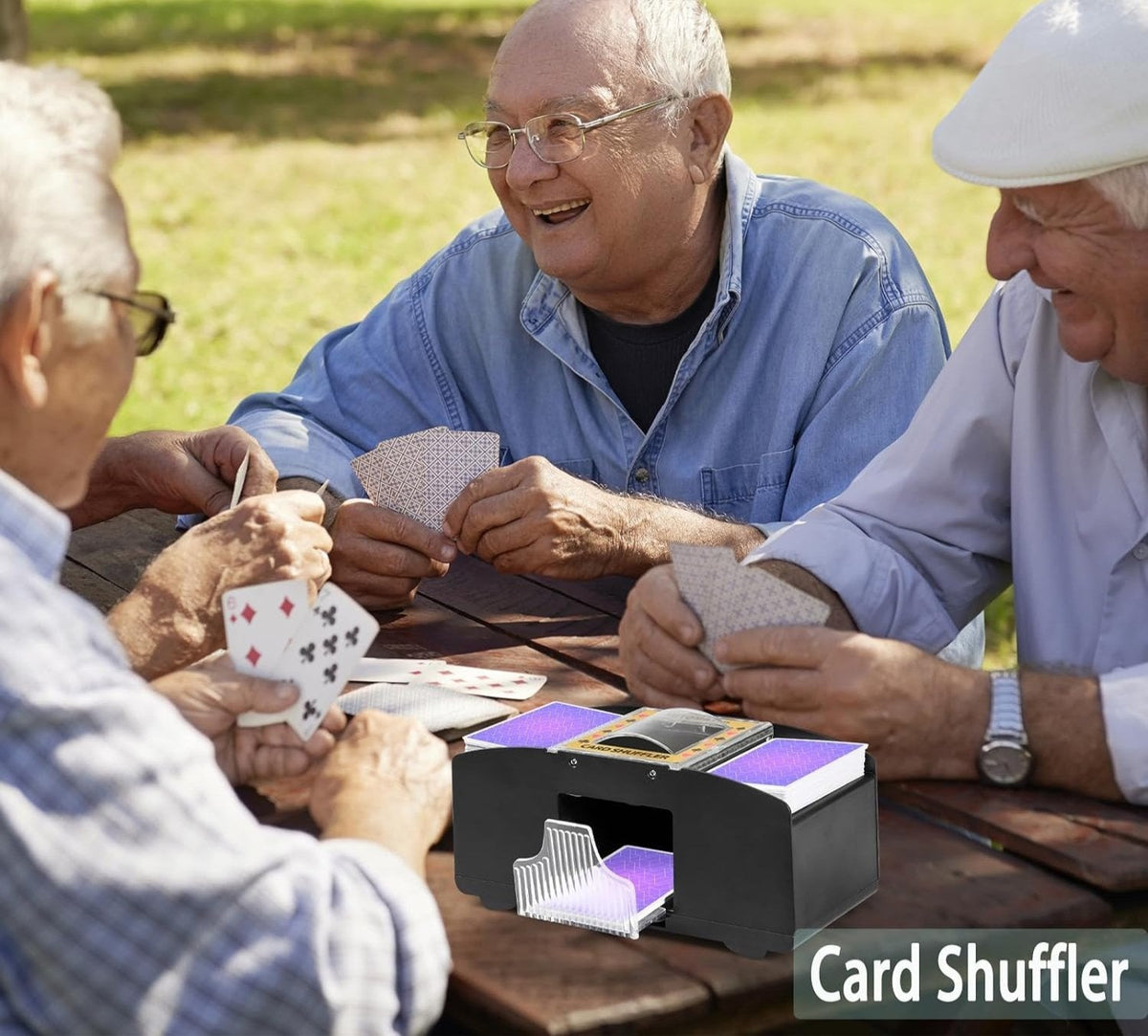 Card Automatic Shuffler - Two-Deck Capacity, Battery-Powered Tabletop Poker Shuffler, Fall 2025 Gift
