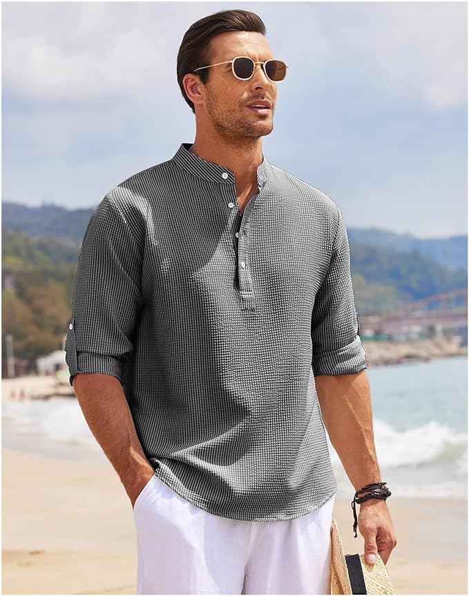 Relaxed Cotton Shirt for Casual Outings and Elegant Layering, Soft Breathable Fabric, Available in Various Sizes and Colors-4