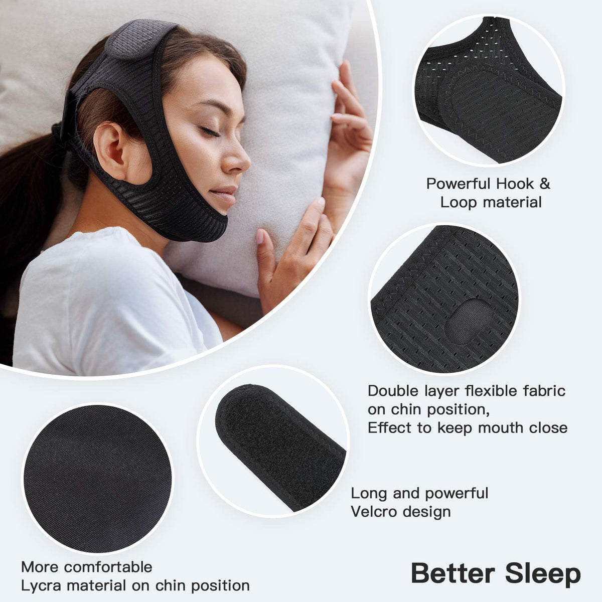 Anti2025 Edition Snoring Chin Strap Breathable Sleep Apnea Aid