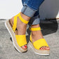 Variant image for Women's Faux Suede Platform Sandals with Adjustable Ankle Straps, Open Toe, 2 Espadrille Height-37