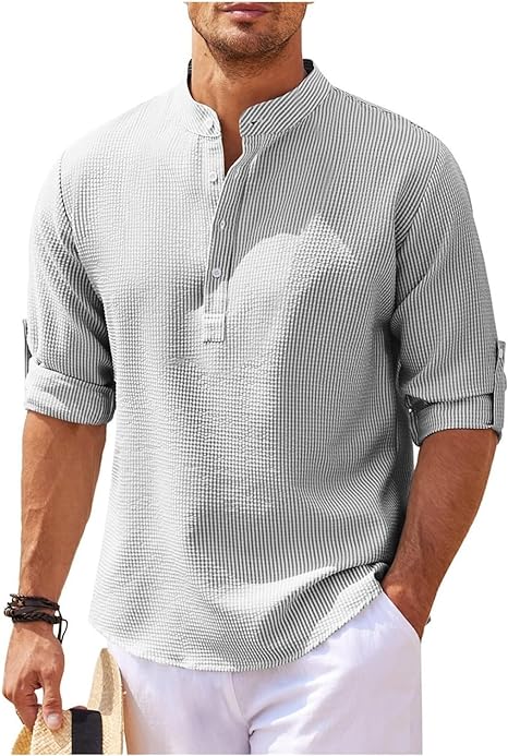 Variant image for Relaxed Cotton Shirt for Casual Outings and Elegant Layering, Soft Breathable Fabric, Available in Various Sizes and Colors-37