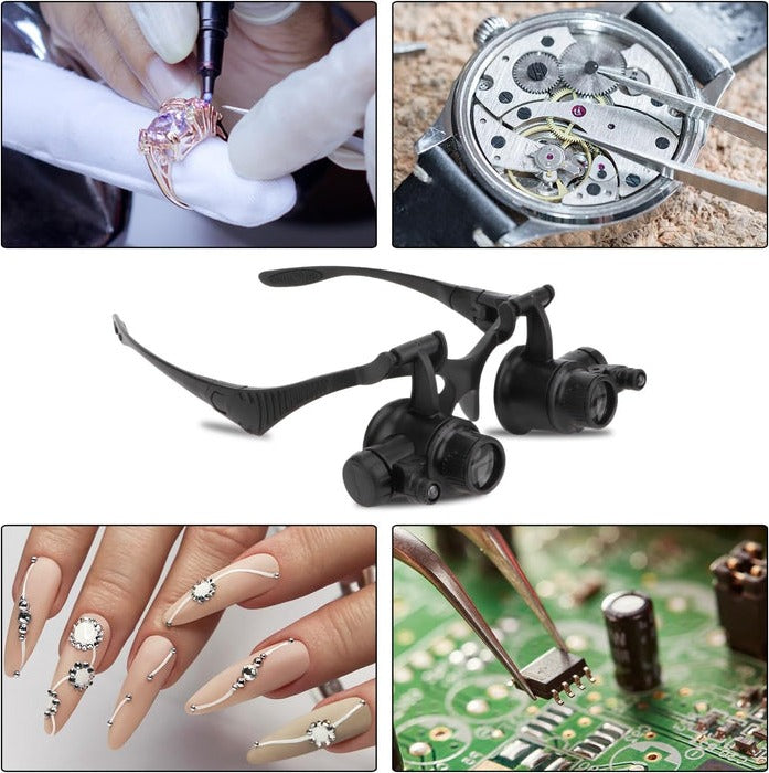Glasses Magnifying With LED Headband Magnifier TikTok Viral Fall 2025 Gift Shadow Free Detail Work