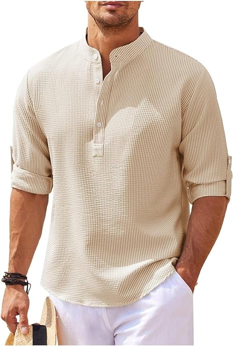 Variant image for Relaxed Cotton Shirt for Casual Outings and Elegant Layering, Soft Breathable Fabric, Available in Various Sizes and Colors-25