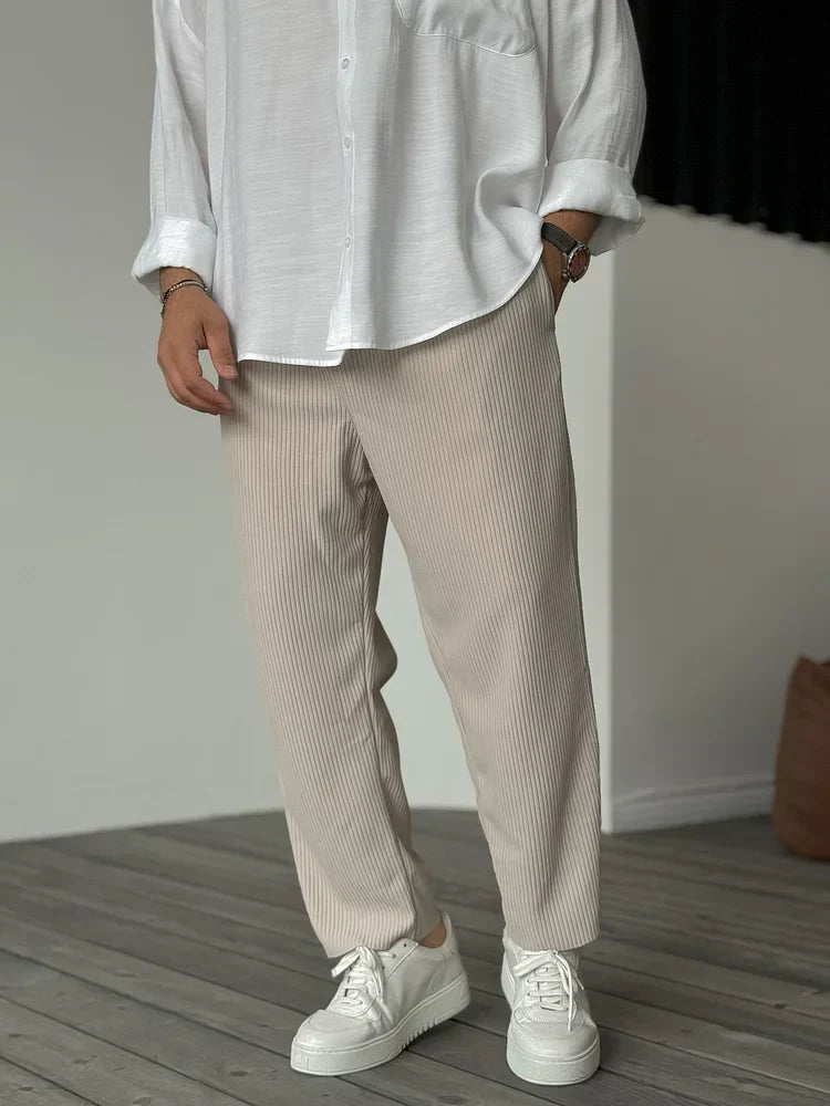 Men's Trousers - Soft Luxury Tailored Pants for Everyday Wear, Premium Fabric, Tailored Fit, Classic Style-1
